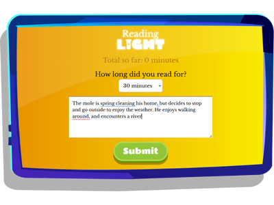 Logging reading time on Reading Light.