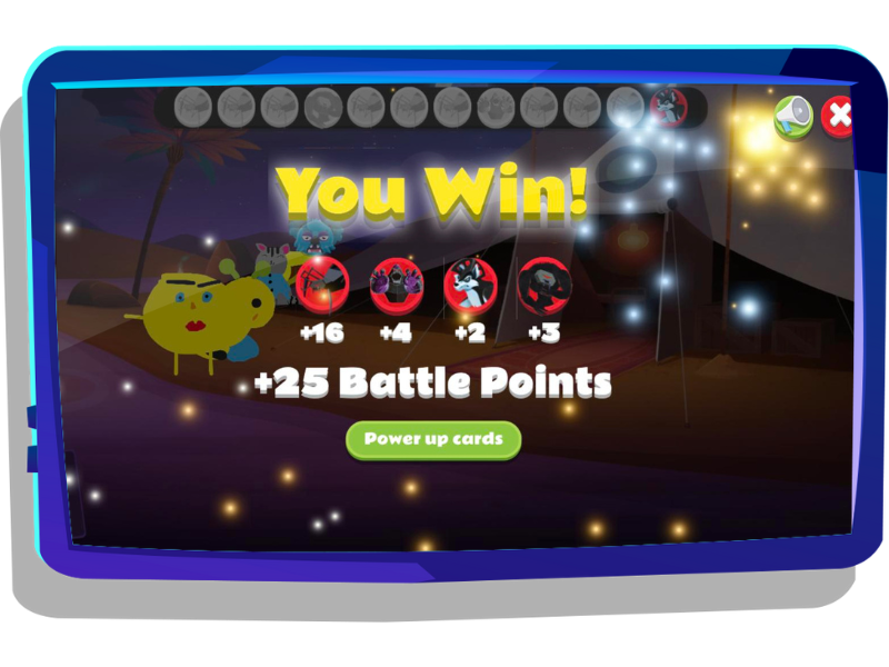 You Win battle screen on Night Zookeeper, displayed on laptop screen.