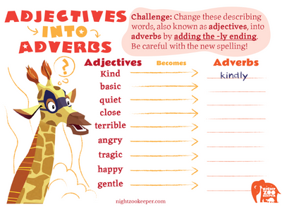 Activity turning Adjectives into Adverbs