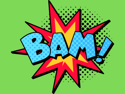 Picture of onomatopoeia "Bam!"