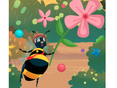 Bee holding flower