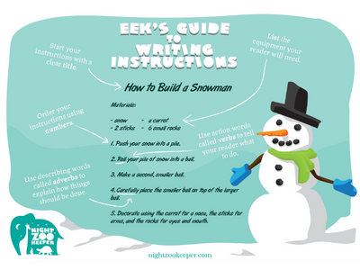 Example of instruction writing: How to build a snowman