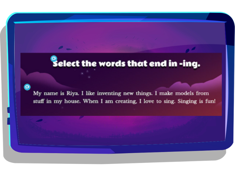 Night Zookeeper spelling game displayed on tablet