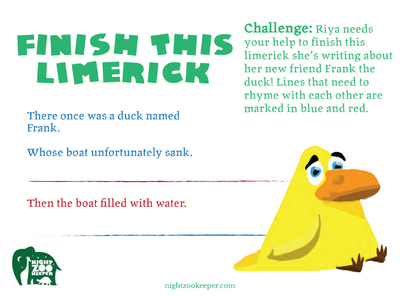 Activity to Finish writing a limerick