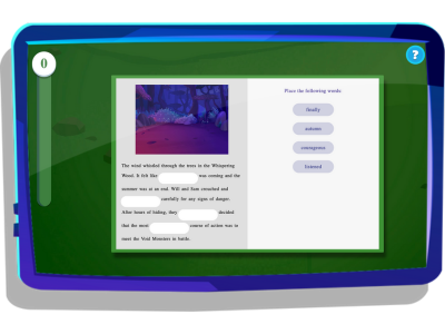 Penguin's Paragraphs game on Night Zookeeper.