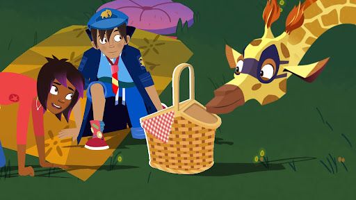 Night Zookeeper friends with picnic basket