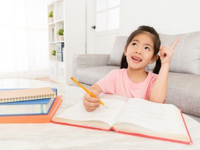 Child writing.