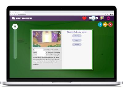 Reading Challenge on Night Zookeeper, displayed on laptop screen.