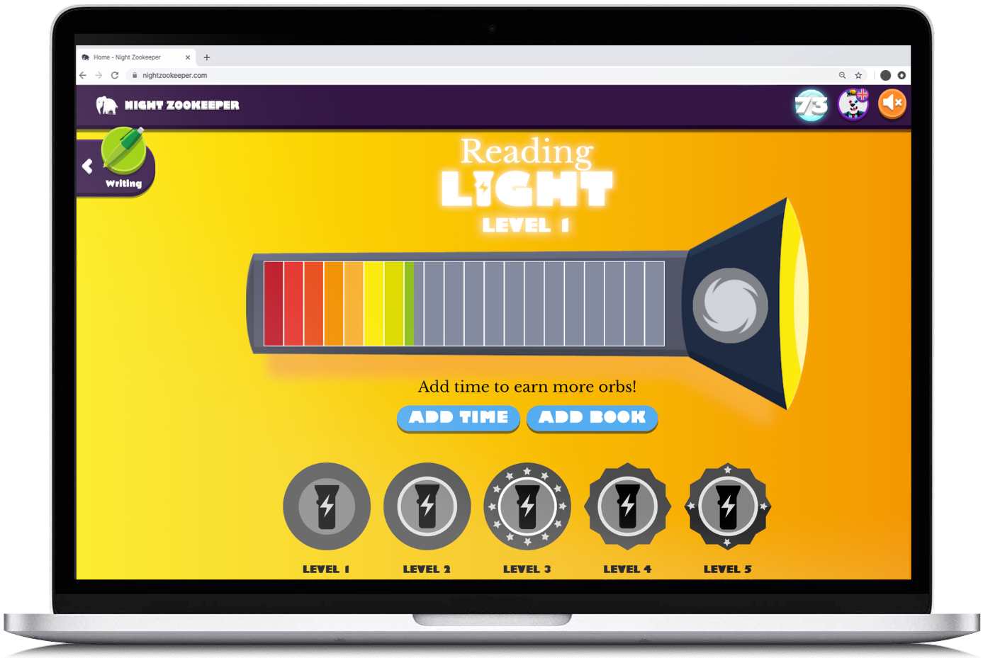 Record your child's reading progress with Night Zookeeper's "Reading Light"!