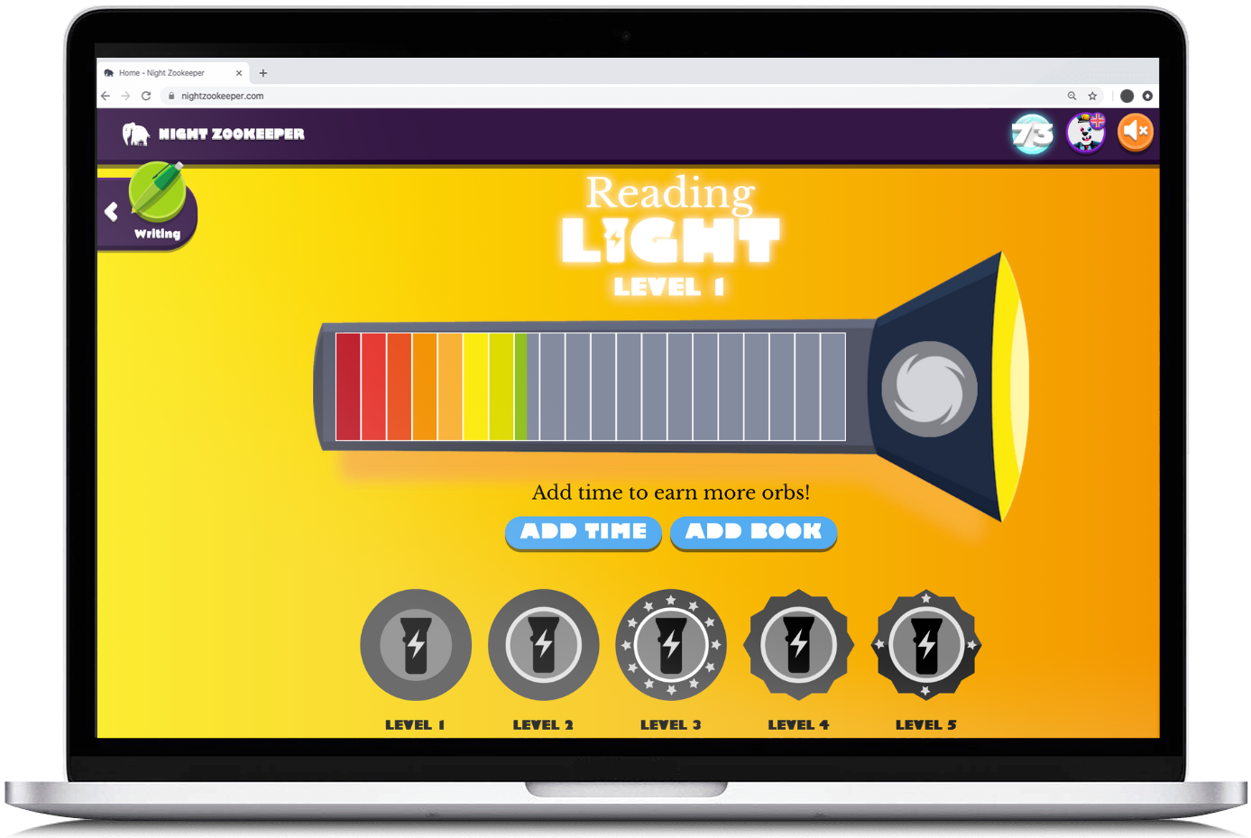 "Reading Light", a reading tracker available on Night Zookeeper.