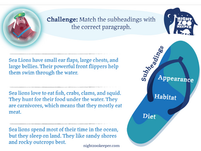 Activity matching the subheadings to the paragraph