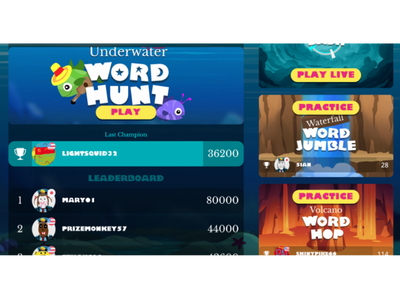 Vocabulary games on Night Zookeeper 