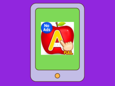 Tablet with ABC Kids Tracing & Phonics app.