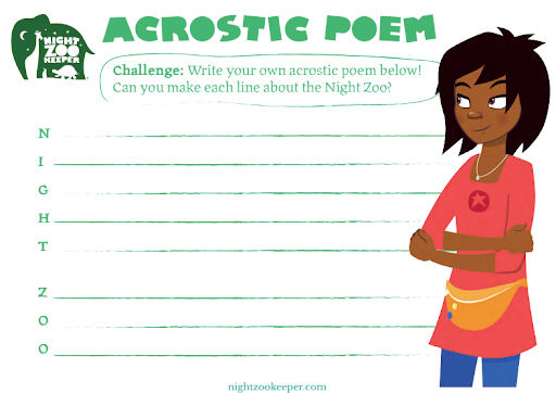 Activity to write acrostic poem