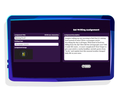Night Zookeeper assignments page on tablet. 