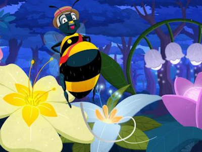 Night Zookeeper bee with flowers