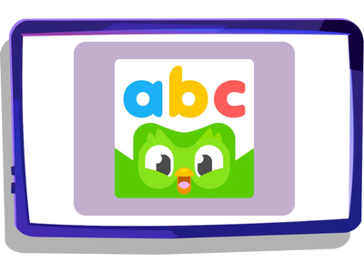 Duolingo ABC app on tablet screen.