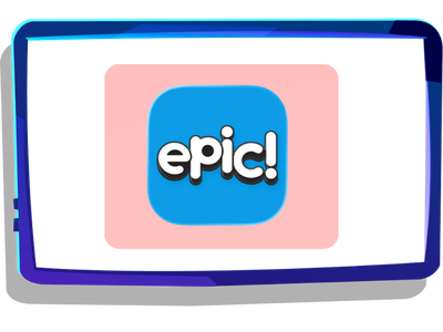 Epic! logo on tablet.