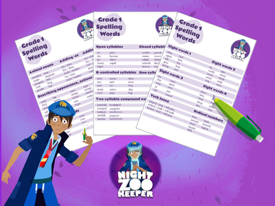 Grade 1 spelling words free printable worksheet.