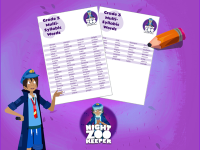 Grade 3 multisyllabic words free printable worksheet.
