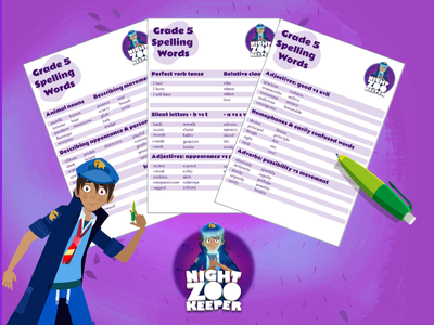 Grade 5 spelling words free printable worksheet.