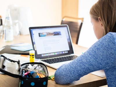 Girl in front of computer