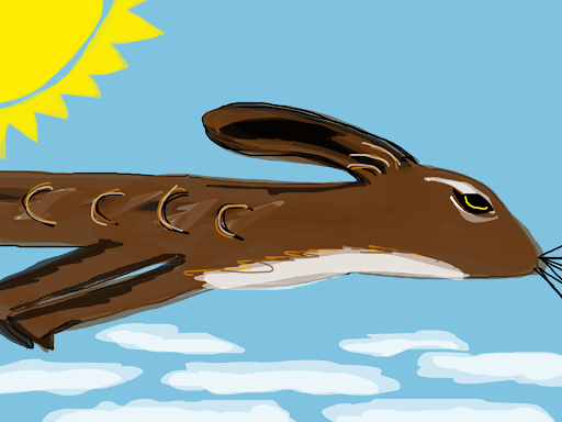 A rabbit airplane drawing