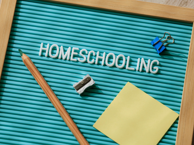 Word homeschooling with school supplies