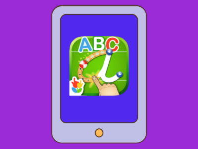 Tablet with LetterSchool app.