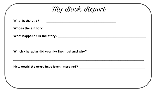 Fill in the blanks for a book report