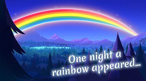 A rainbow appears