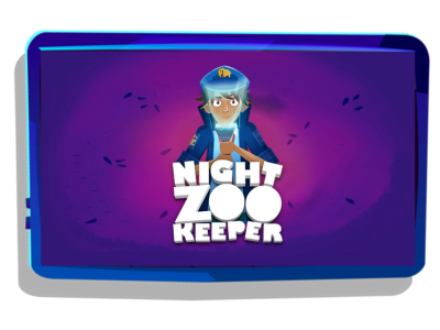 Night Zookeeper logo, displayed on tablet screen.