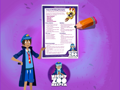 Year 4 free writing prompts printable worksheet.