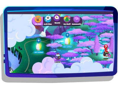 Night Zookeeper map on tablet.